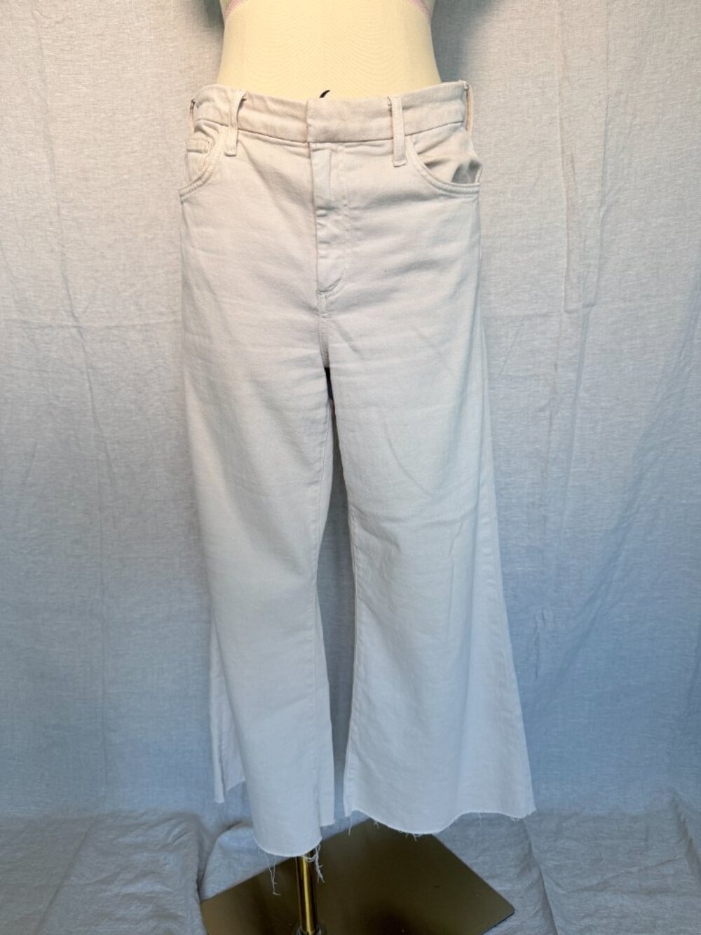 Frank & Eileen Galway Wide Leg Crop Jeans | Ivory | Size 29